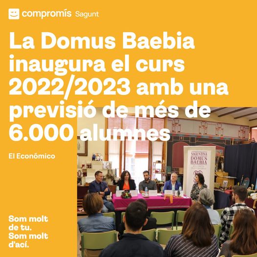 La Domus Baebia de Sagunt inaugura el curs 2022 2023 amb una previsió